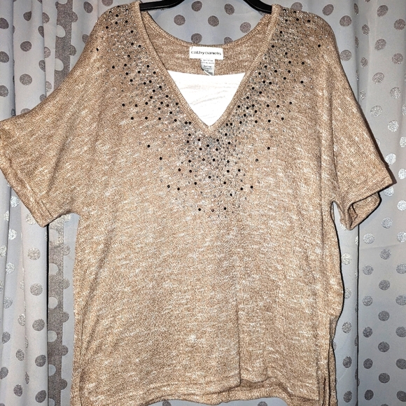 Cathy Daniels Sweaters - CD Short Sleeve Sweater 1x